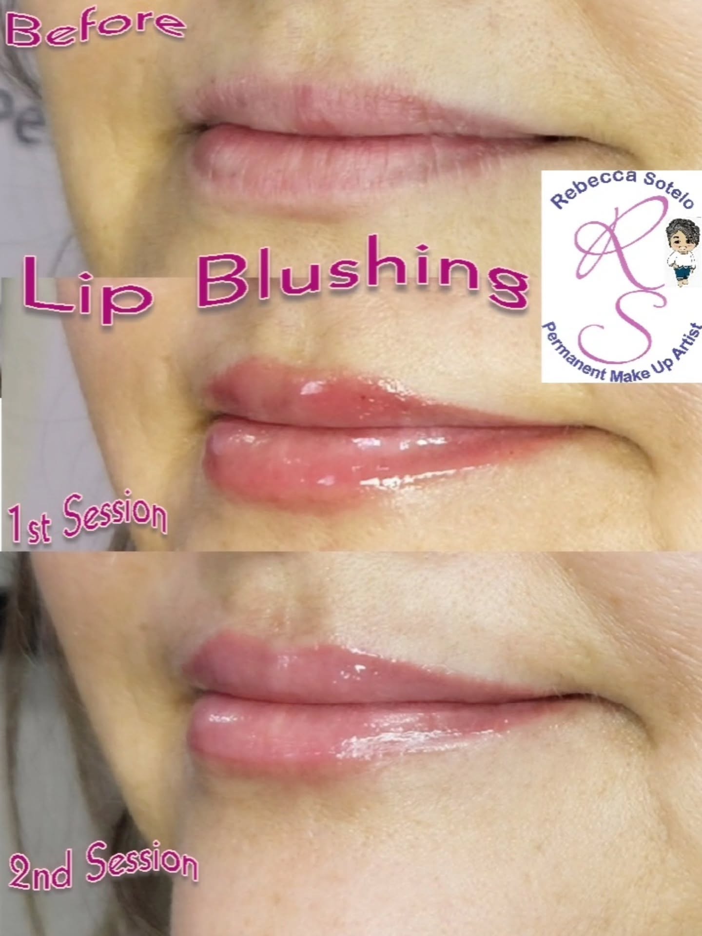 Lip blushing across two sessions