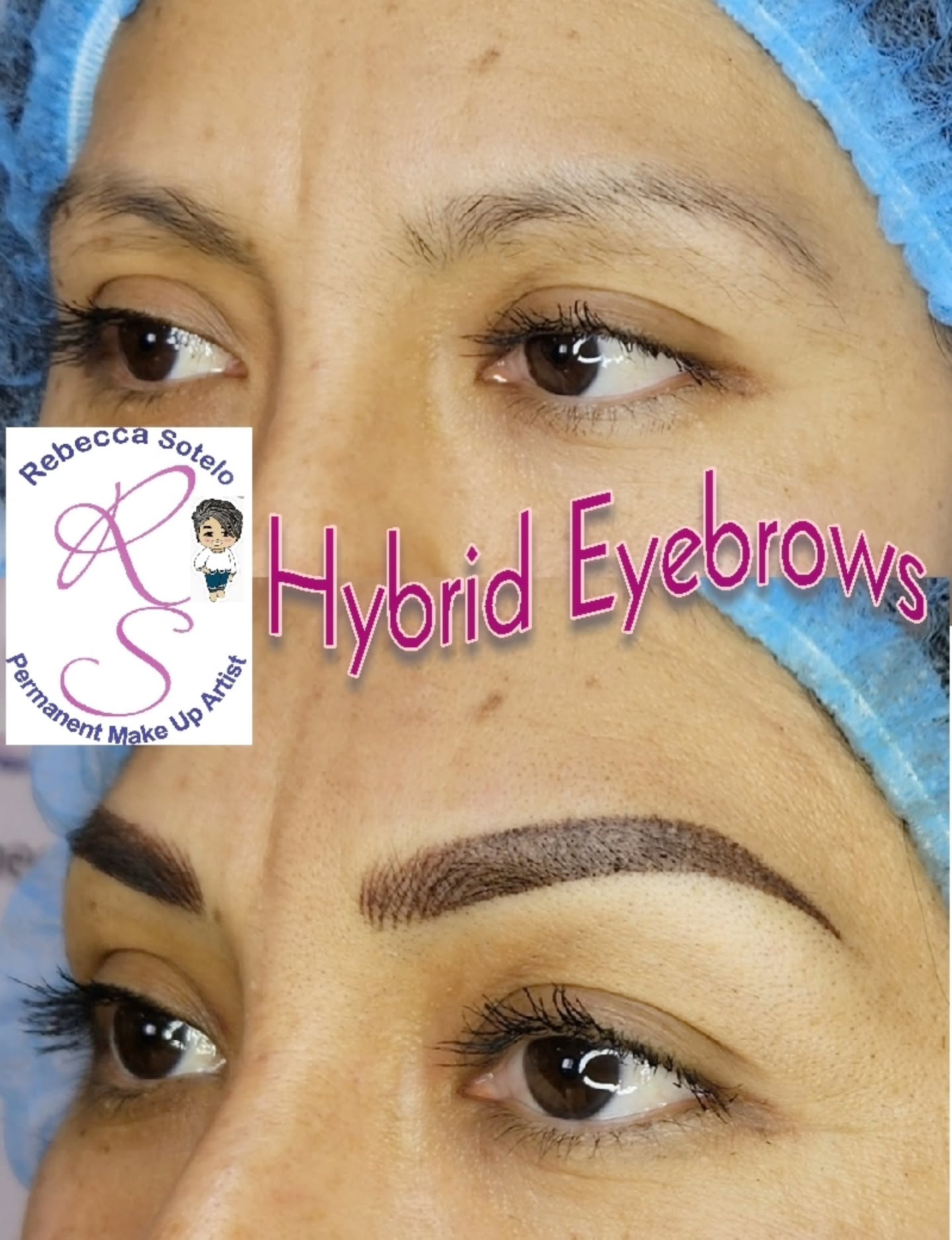 Hybrid eyebrows before and after by Rebecca Sotelo